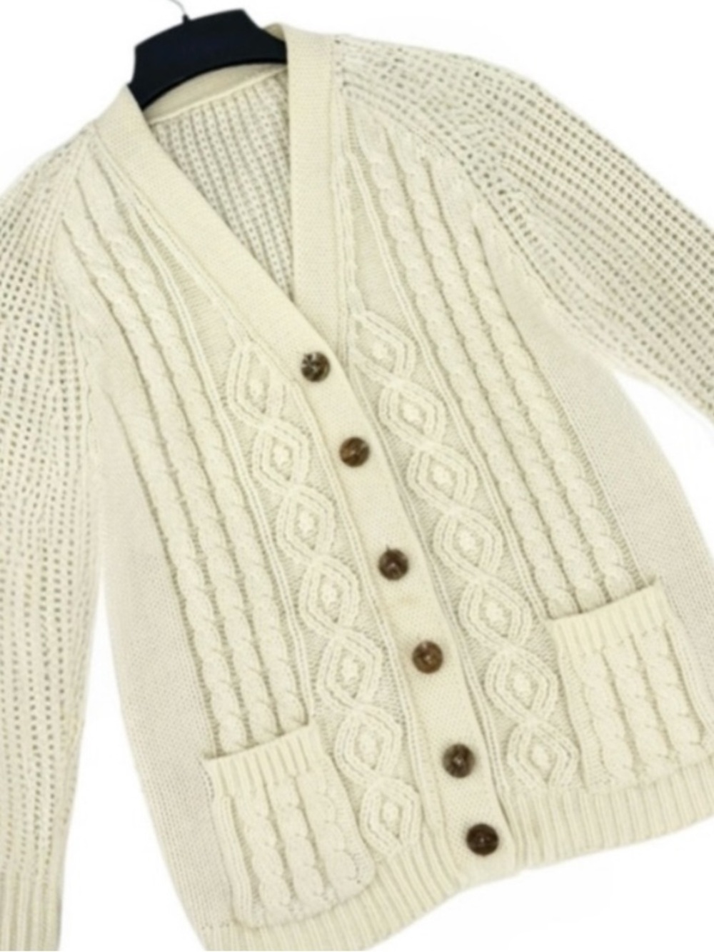 Vintage Fisherman Style Cotton Blend Cardigan